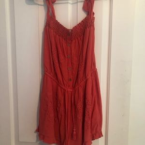Orange American eagle romper size M tall